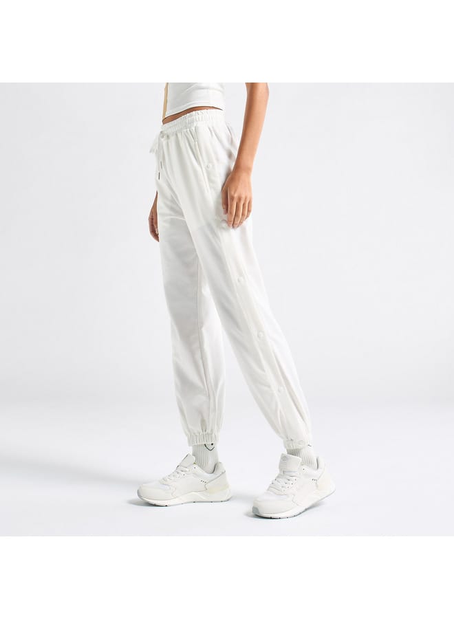 Solid Joggers with Drawstring Closure and Pockets