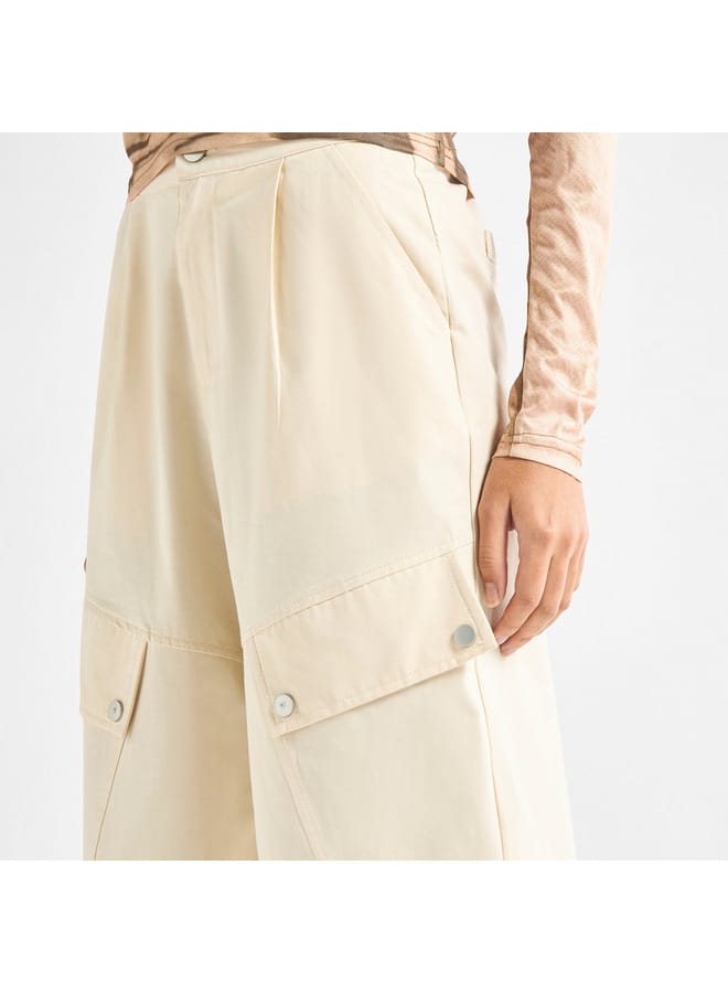 Solid Cargo Pants with Pockets