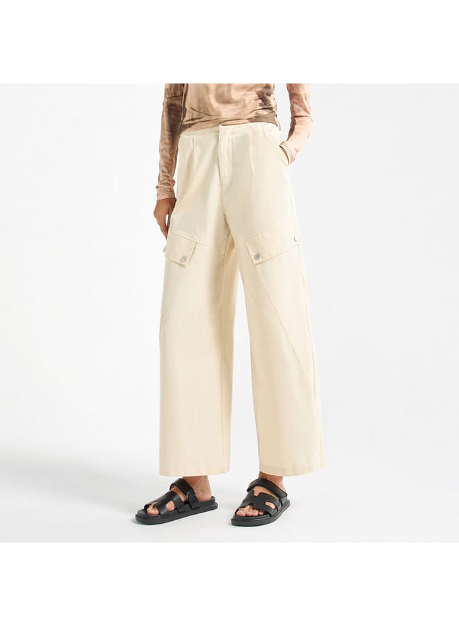 Solid Cargo Pants with Pockets