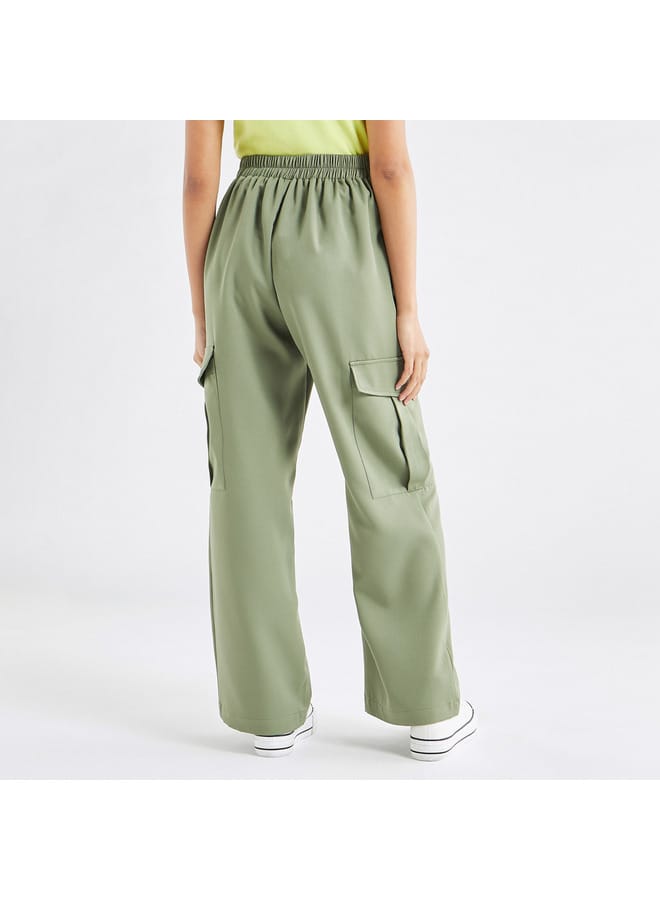 Solid Relaxed Fit Pants with Pockets