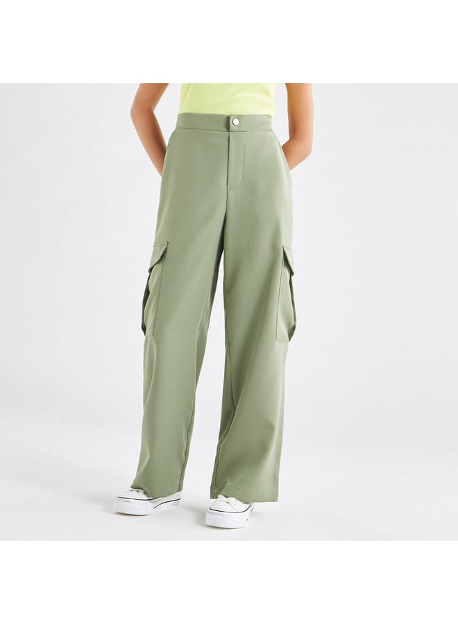 Solid Relaxed Fit Pants with Pockets