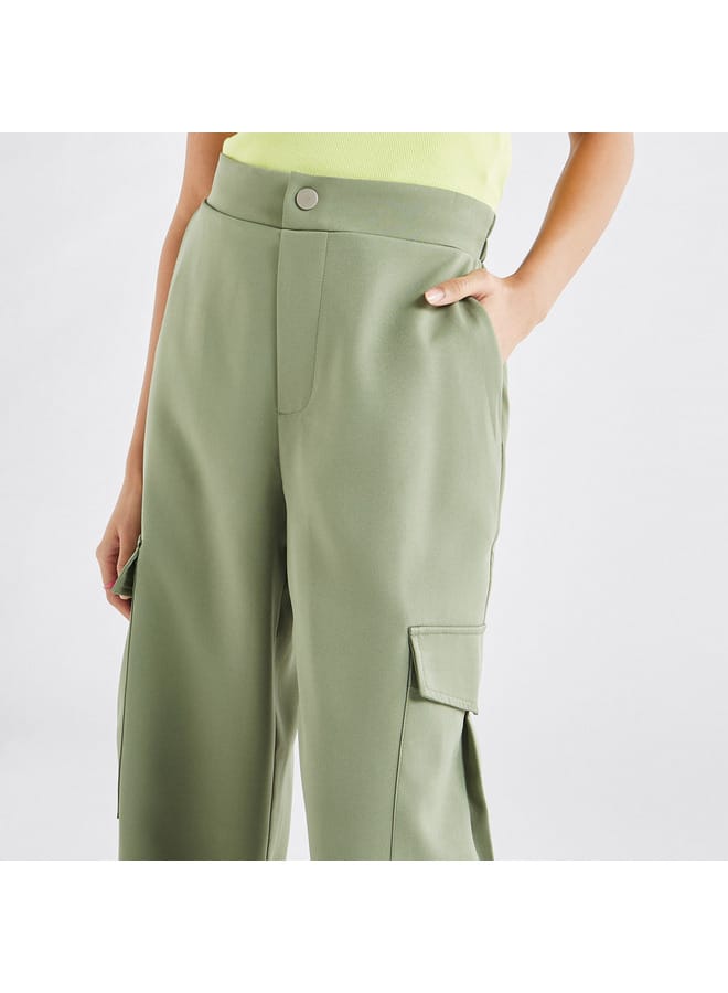 Solid Relaxed Fit Pants with Pockets