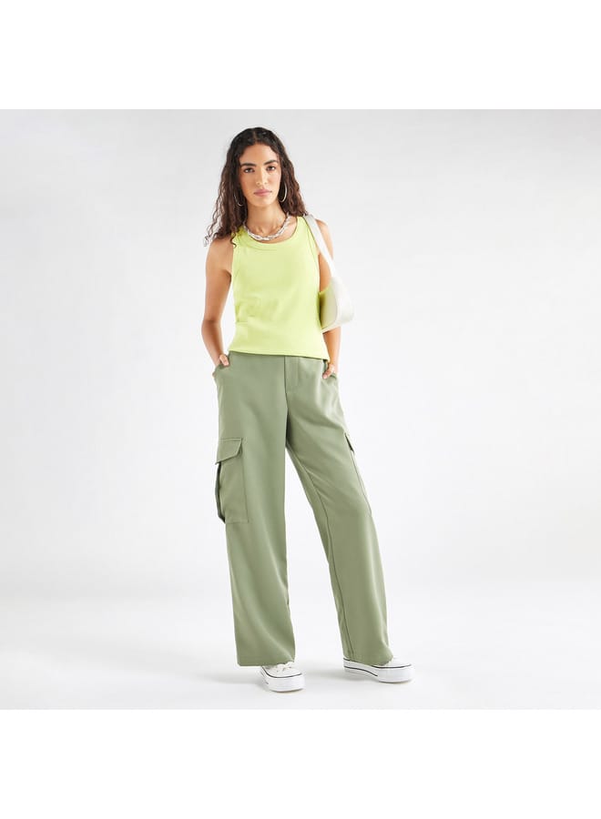 Solid Relaxed Fit Pants with Pockets