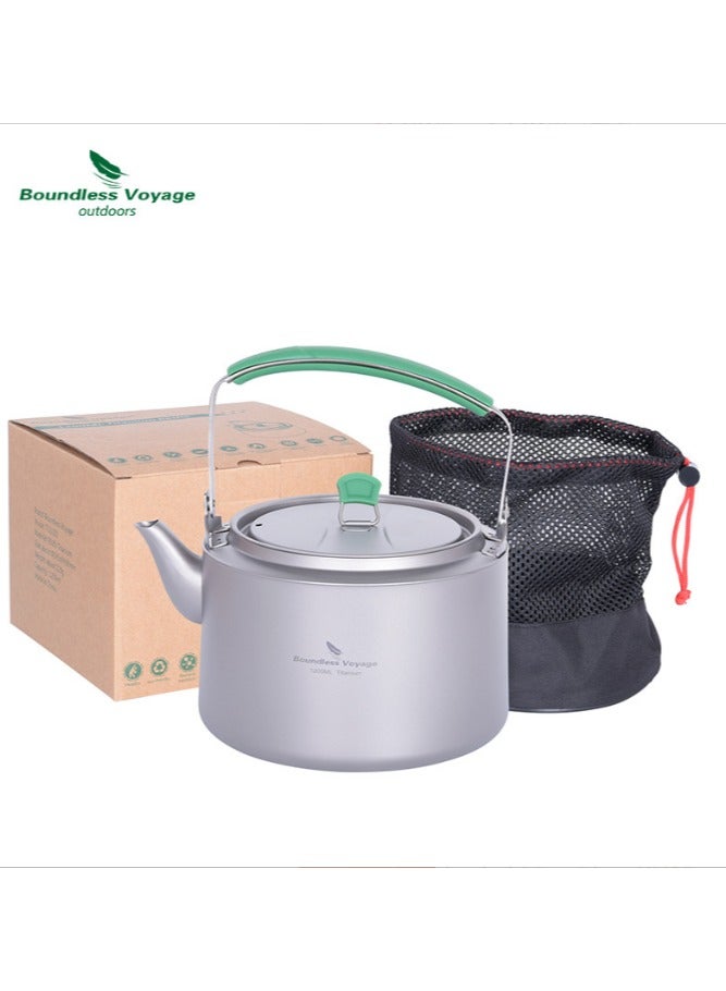 Pure Titanium Kettle, Outdoor Lightweight Portable Camping Equipment, Tea Brewing Special Open Flame Camping Teapot