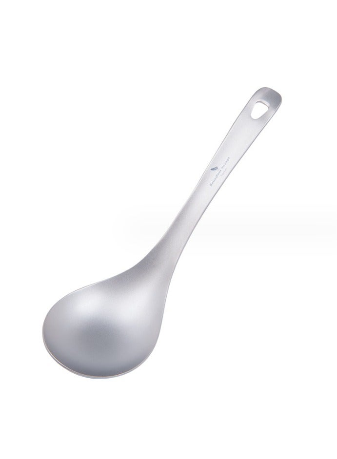 Pure Titanium Outdoor Long Handled Soup Spoon, Lightweight, Portable, Easy to Wash Camping Kitchen Utensils