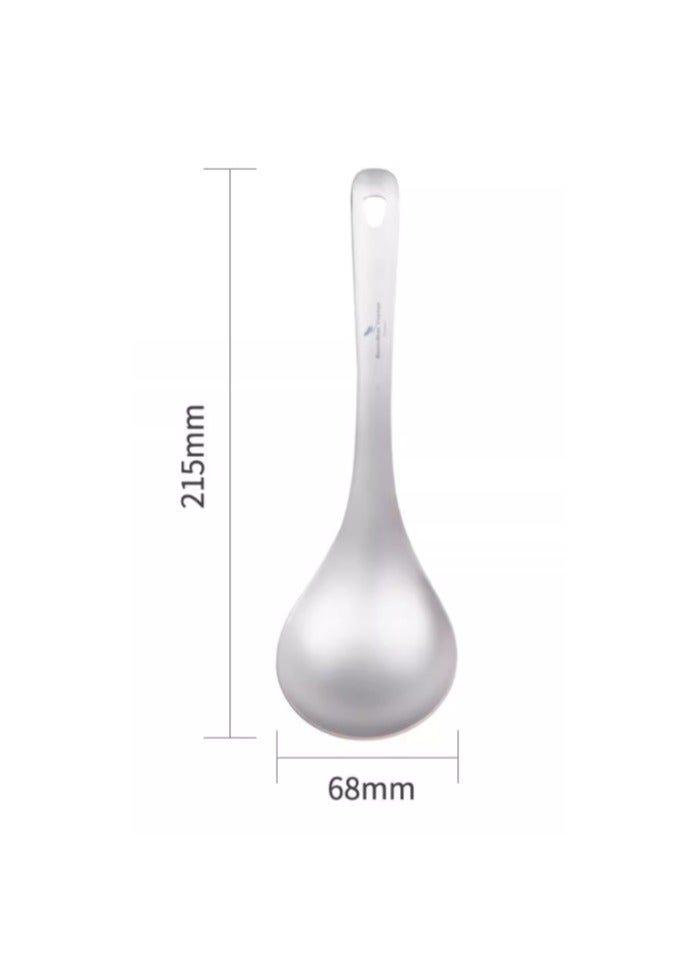 Pure Titanium Outdoor Long Handled Soup Spoon, Lightweight, Portable, Easy to Wash Camping Kitchen Utensils