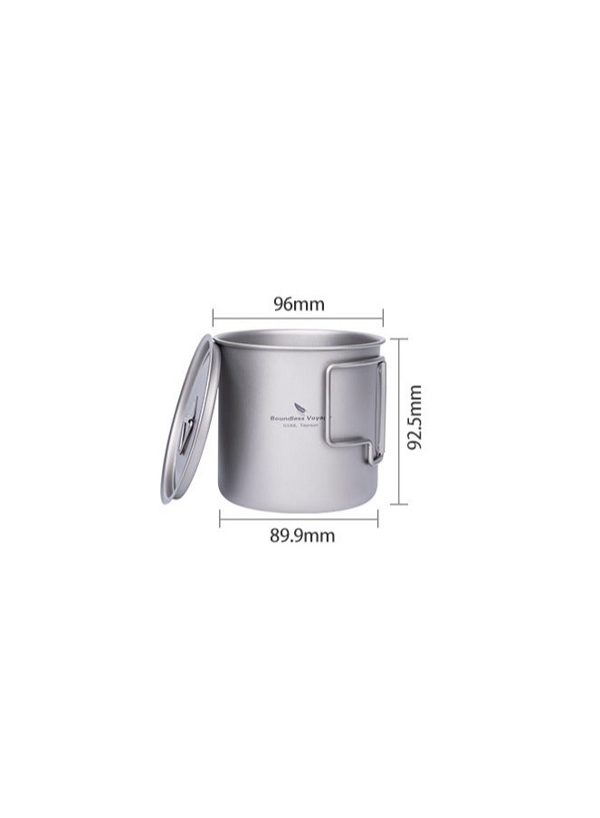 500ML Pure Titanium Water Cup Single-Layer Burnable Ultra Light Mug