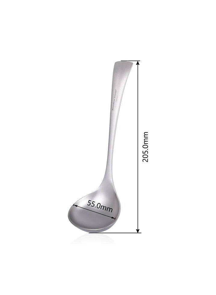 Pure Titanium Outdoor Long Handled Soup Spoon, Lightweight, Portable, Easy to Wash Camping Kitchen Utensils