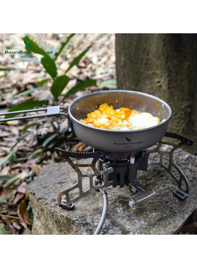 Pure Titanium Pot, Outdoor Frying Pan, Foldable Portable Camping Cookware, Frying Pan, Camping Steak Pot