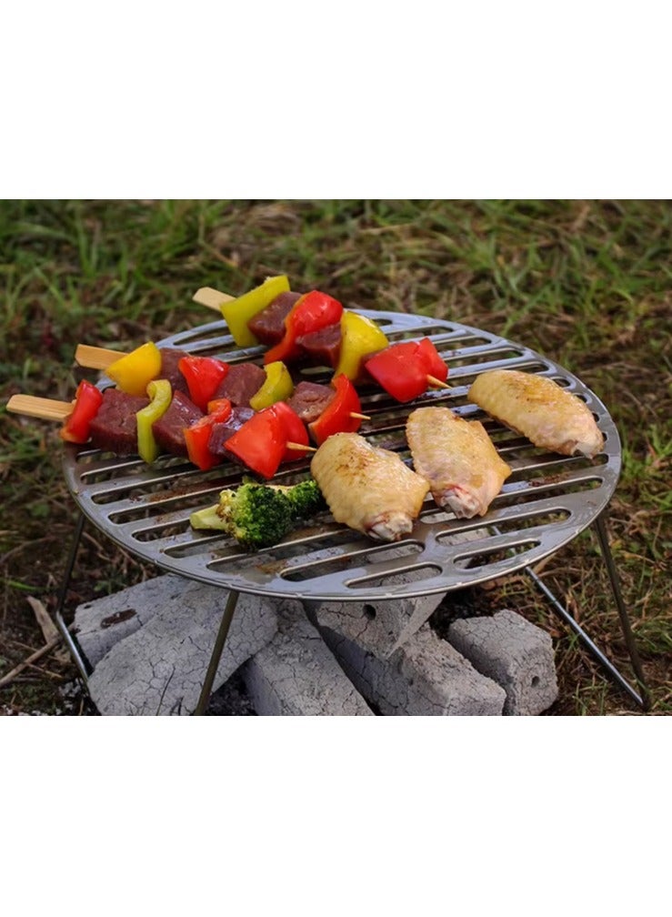 Pure Titanium Barbecue Net, Outdoor Circular Grill, Travel Small Camping Table, Folding Barbecue Grill, Grilled Fish net, Portable