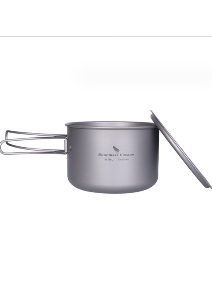 Outdoor Camping, Pure Titanium Soup Pot, Portable Cooking Utensils, Frying Pan, Frying Pan, Camping