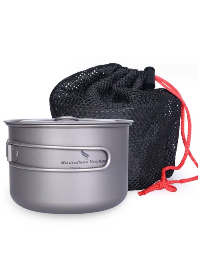 Outdoor Camping, Pure Titanium Soup Pot, Portable Cooking Utensils, Frying Pan, Frying Pan, Camping