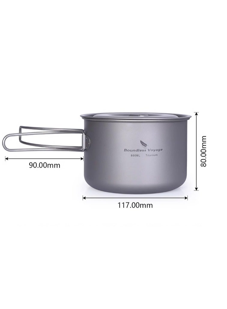 Outdoor Camping, Pure Titanium Soup Pot, Portable Cooking Utensils, Frying Pan, Frying Pan, Camping