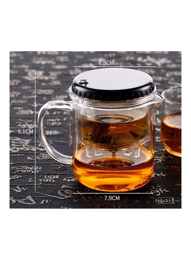 Glass Heat-Resistant Teapot With Filter Clear/Black 8.8x7.9cm