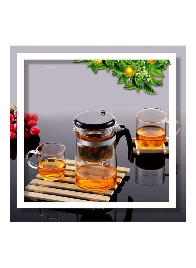 Glass Heat-Resistant Teapot With Filter Clear/Black 8.8x7.9cm