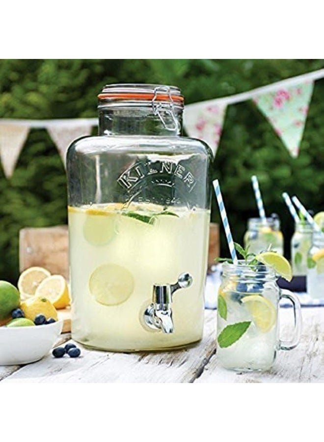 Kilner Lid Top Round Drinks Dispenser, 8 Litre