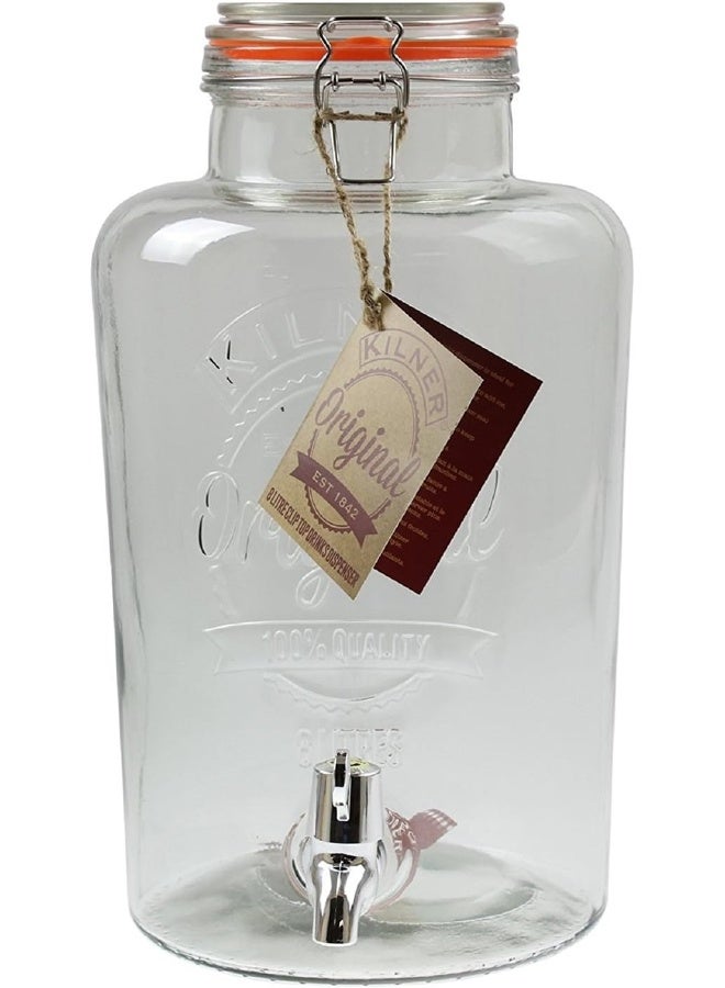 Kilner Lid Top Round Drinks Dispenser, 8 Litre