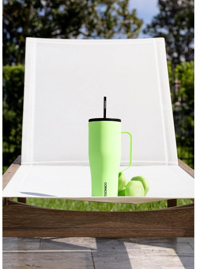 Corkcicle Cold Cup XL Margarita Insulated Tumbler with Handle & Straw, 887ml