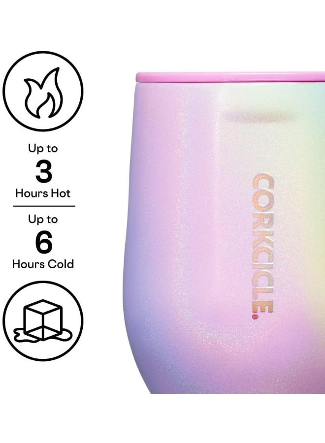 Corkcicle Stemless Wine Glass Tumbler, Triple Insulated Stainless Steel, Easy Grip, Non-slip Bottom, Keeps Beverages Chilled for 9 Hours, Oat Milk, 12 oz