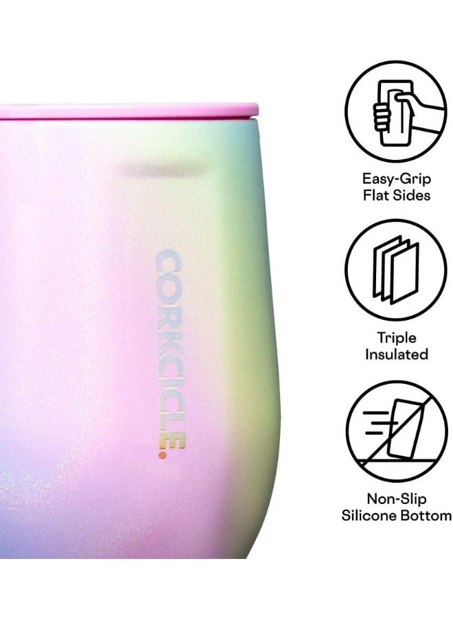 Corkcicle Stemless Wine Glass Tumbler, Triple Insulated Stainless Steel, Easy Grip, Non-slip Bottom, Keeps Beverages Chilled for 9 Hours, Oat Milk, 12 oz