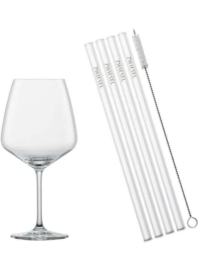 Schott Zwiesel After Work Drinks Taste Set Of 4 Cocktail Glasses 4 Glass Drinking Straws And 1 Cotton Brush