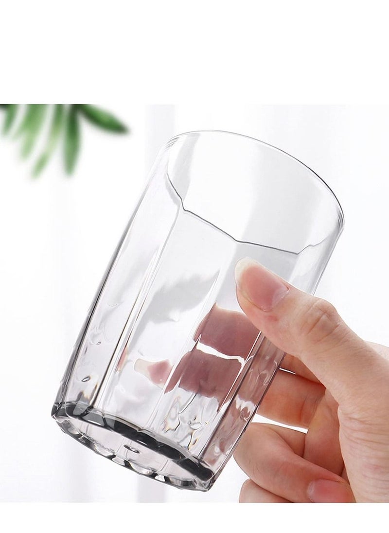 14 oz Unbreakable Premium Drinking Glasses, Set of 6, Acrylic Plastic Tumbler Cups Reusable, BPA free, Dishwasher Safe