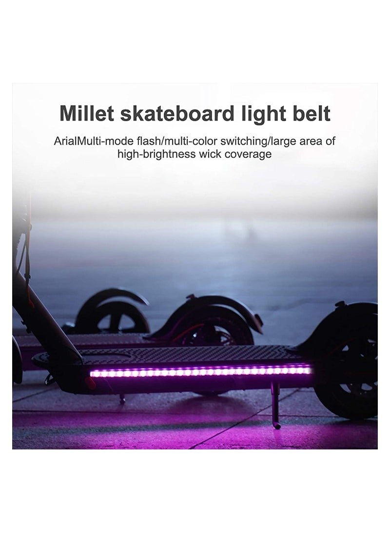 Scooter LED Strip Light, 2 Pack Night Cycling Foldable Colorful Lamp Waterproof Safety Skateboard Decorative Accessories for Xiaomi M365/pro, for Ninebot/for Mercane Wide Wheel Scooter