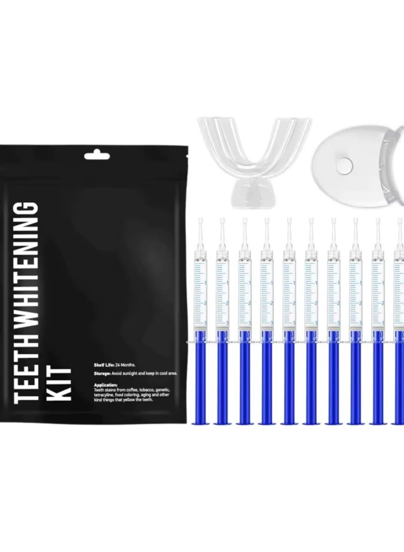 Teeth Whitening Kit with LED Light with 10 Professional Teeth Whitening Gel and 2Pcs Moldable Tray Non Sensitive Fast Teeth Whitener Set