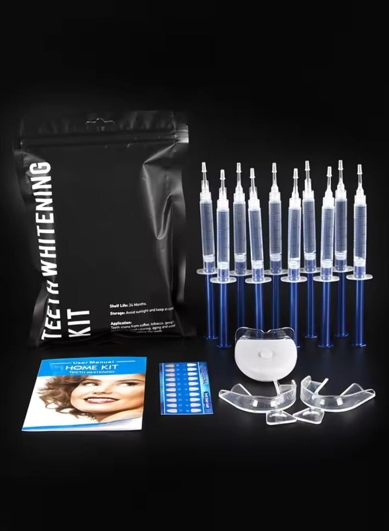 Teeth Whitening Kit with LED Light with 10 Professional Teeth Whitening Gel and 2Pcs Moldable Tray Non Sensitive Fast Teeth Whitener Set