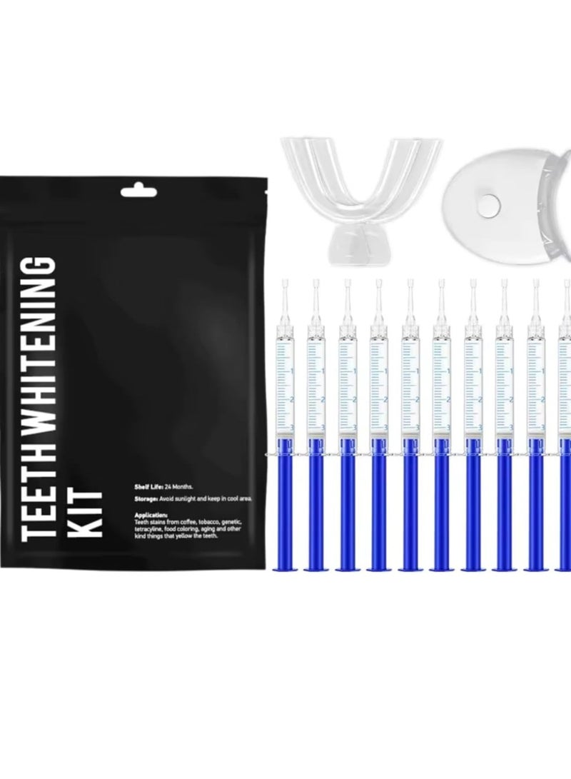 Teeth Whitening Kit with LED Light with 10 Professional Teeth Whitening Gel and 2Pcs Moldable Tray Non Sensitive Fast Teeth Whitener Set