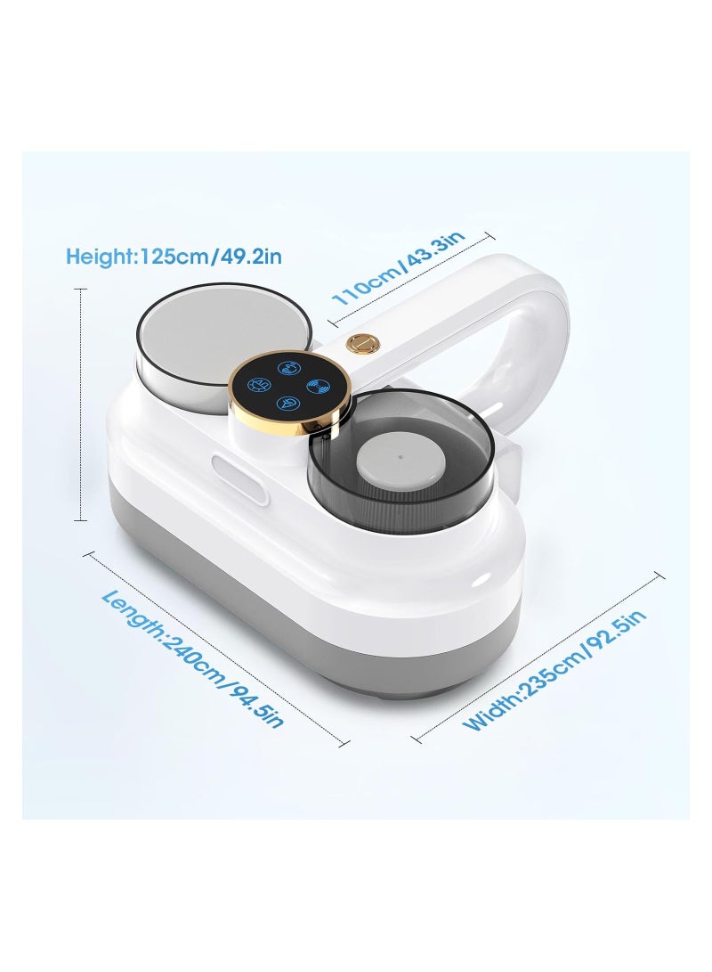 Cordless Bed Vacuum Cleaner, Rechargeable Handheld Mattress Vacuum Cleaner with U V & Ultrasonic, Strong Suction High Frequency Beating for Deep Clean Dust/Pet Hair etc