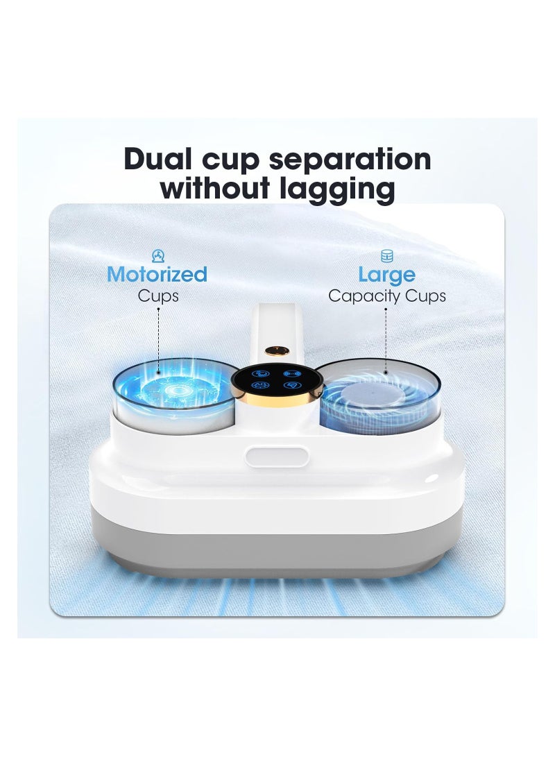 Cordless Bed Vacuum Cleaner, Rechargeable Handheld Mattress Vacuum Cleaner with U V & Ultrasonic, Strong Suction High Frequency Beating for Deep Clean Dust/Pet Hair etc