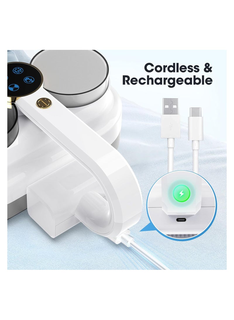 Cordless Bed Vacuum Cleaner, Rechargeable Handheld Mattress Vacuum Cleaner with U V & Ultrasonic, Strong Suction High Frequency Beating for Deep Clean Dust/Pet Hair etc
