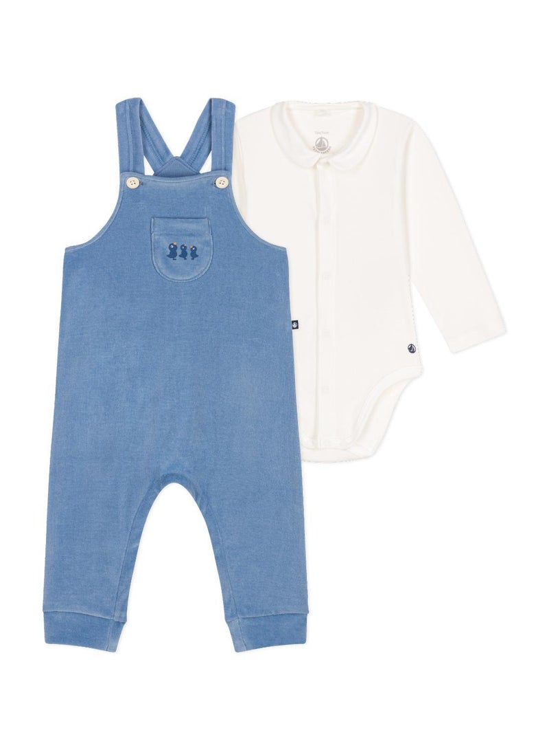 Babies' corduroy dungaree set