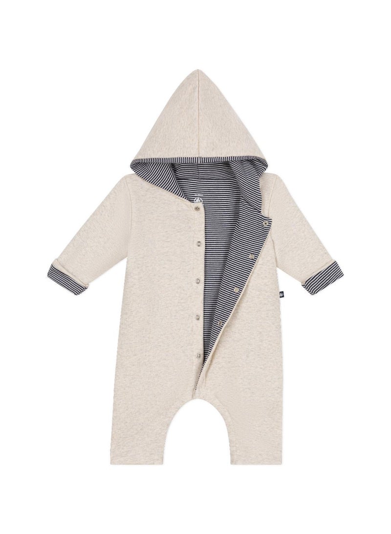 Babies' padded hooded cotton jumpsuit