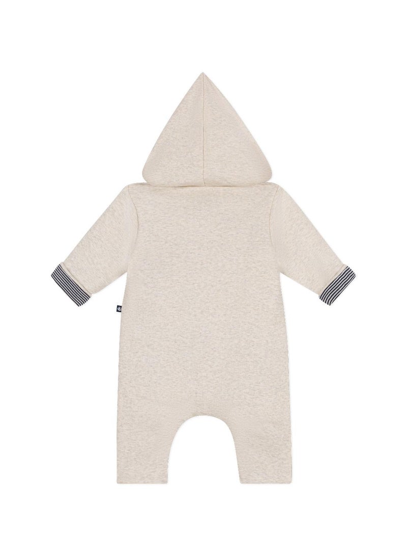 Babies' padded hooded cotton jumpsuit