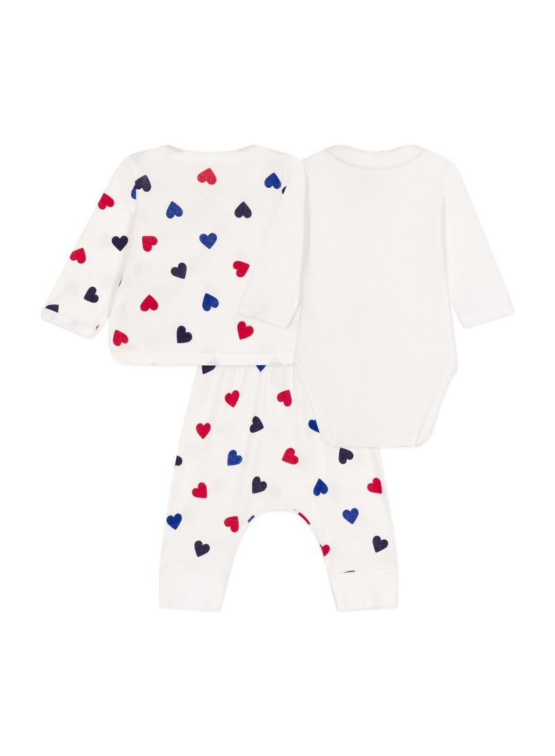 Babies' cotton three-piece outfit