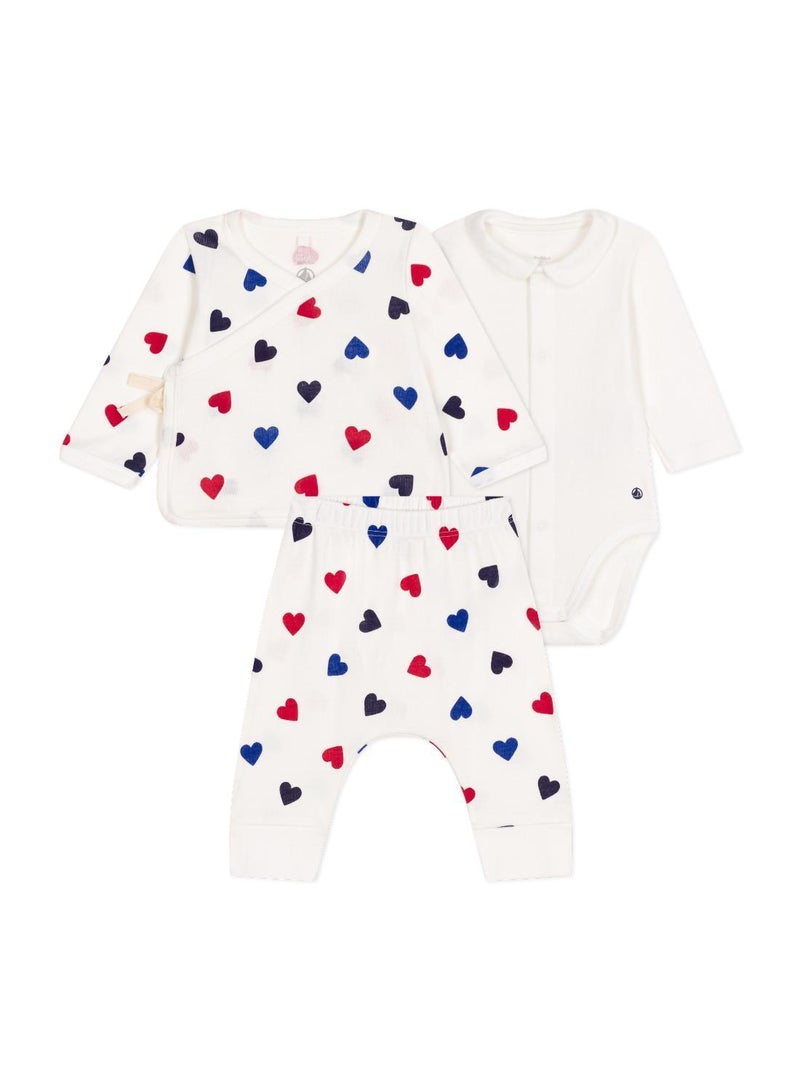 Babies' cotton three-piece outfit