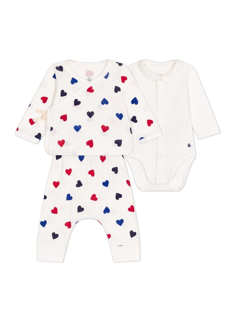 Babies' cotton three-piece outfit