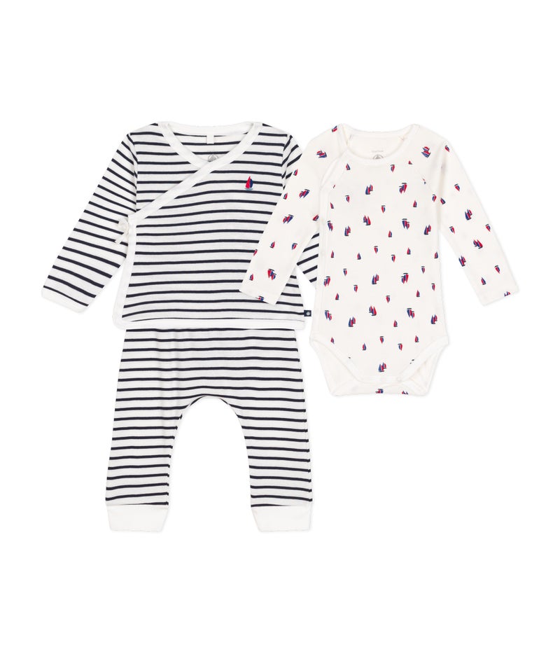 Babies' three-piece cotton outfit