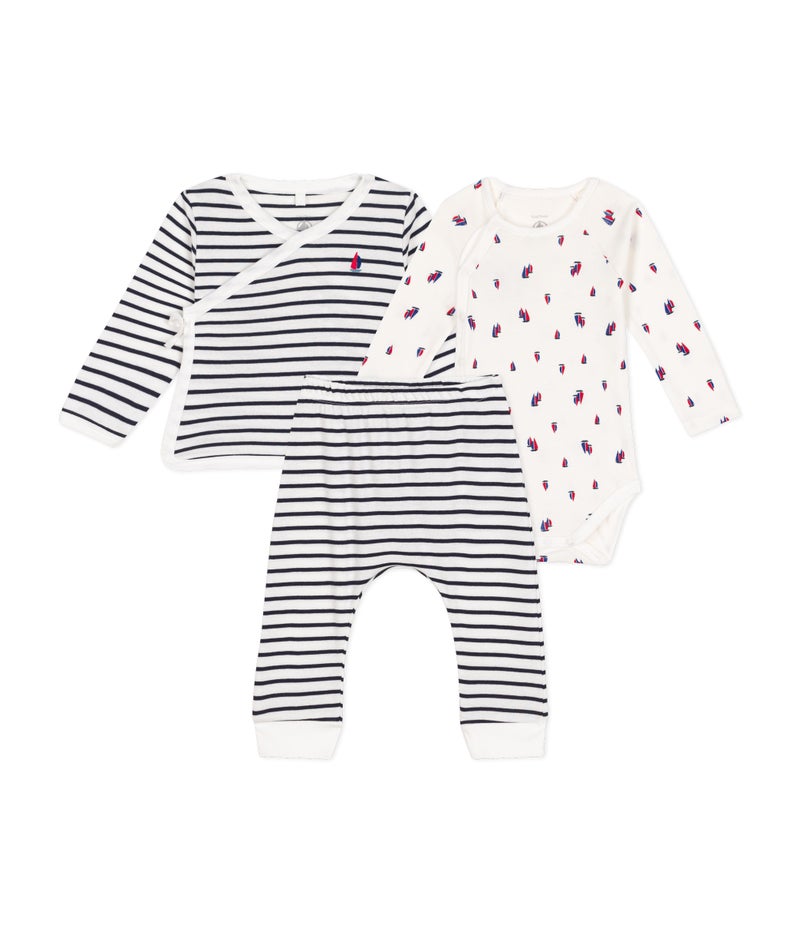 Babies' three-piece cotton outfit