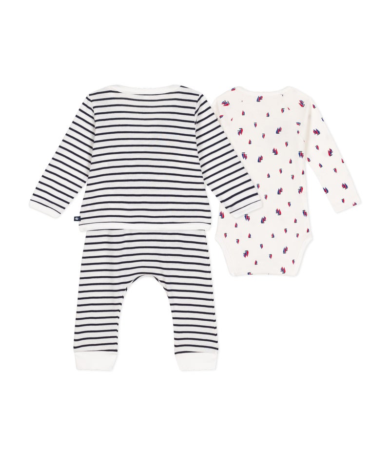 Babies' three-piece cotton outfit