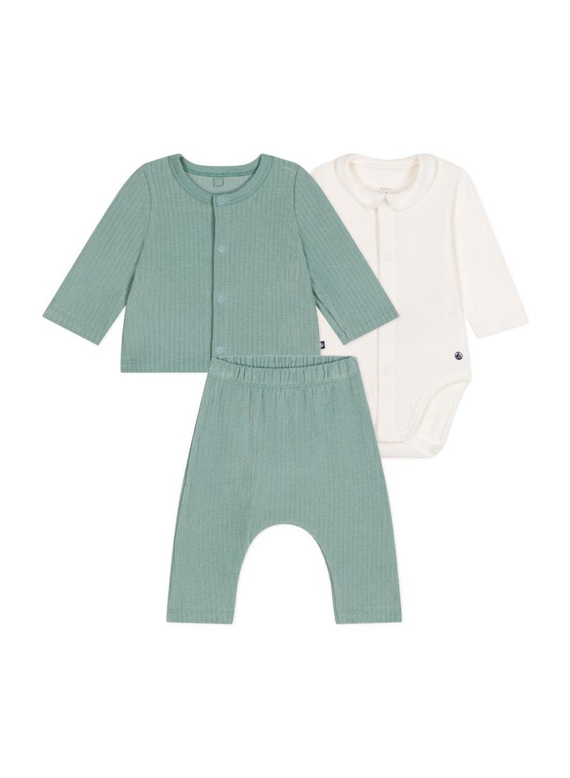 Babies' 3-piece set in velour