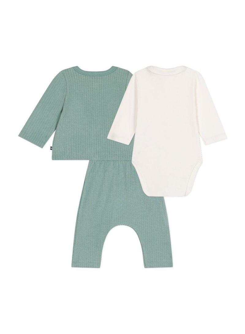 Babies' 3-piece set in velour