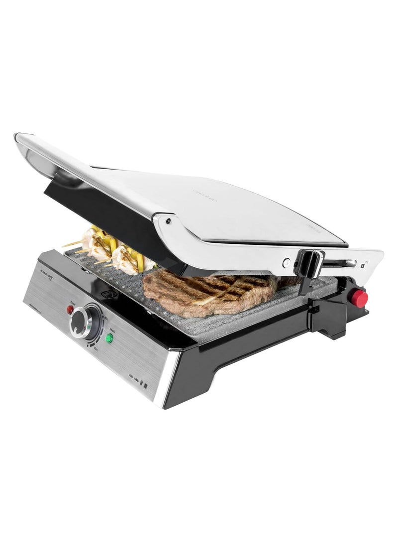 Electric Grill Rock'n Grill Pro - 2000W Contact Grill with Rockstone Coating