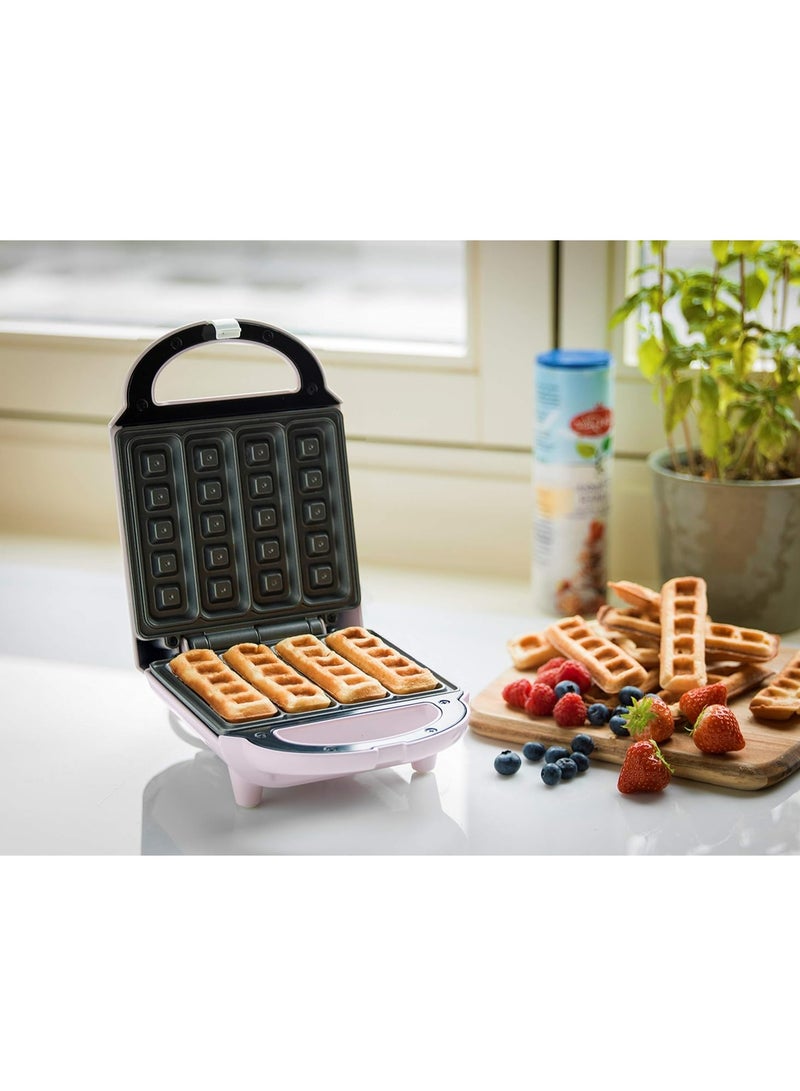 Sweet Dreams Pink Retro Waffle Maker for 4 Waffle Sticks, 460 Watt