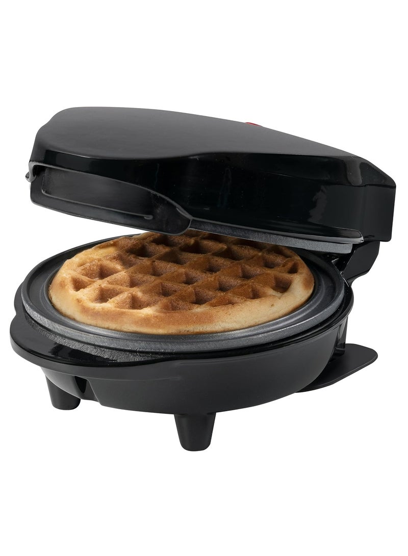 Mini Waffle Iron for Classic Waffles, 550W, Non-Stick Coating, Black