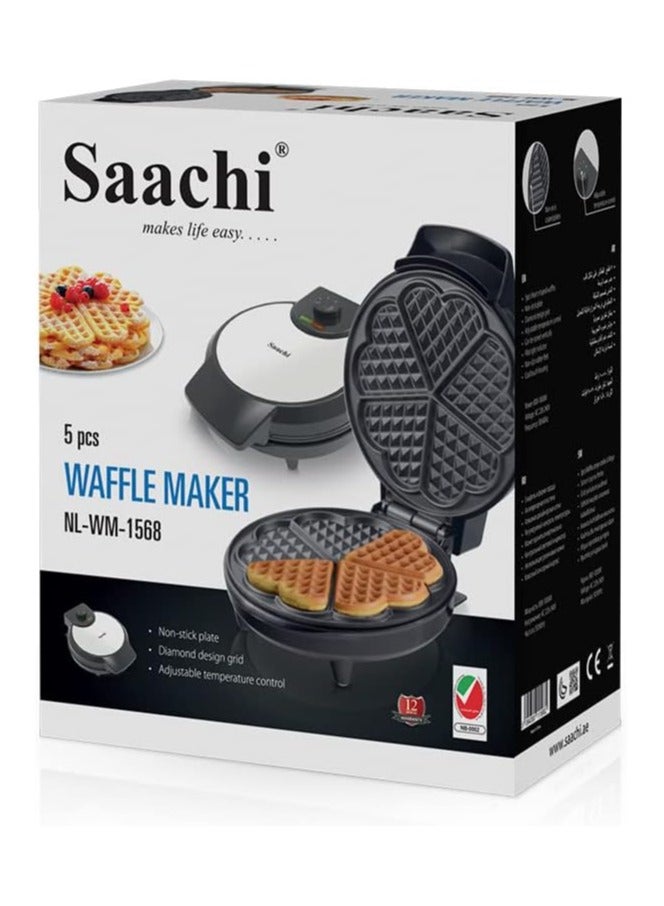 Saachi 5Pc Heart Shape Waffle Maker NL-WM-1568