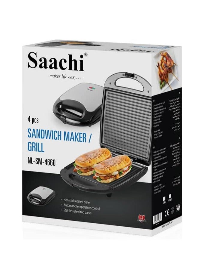 Saachi 4 Piece Sandwich Maker And Grill - Black, NL-SM-4660