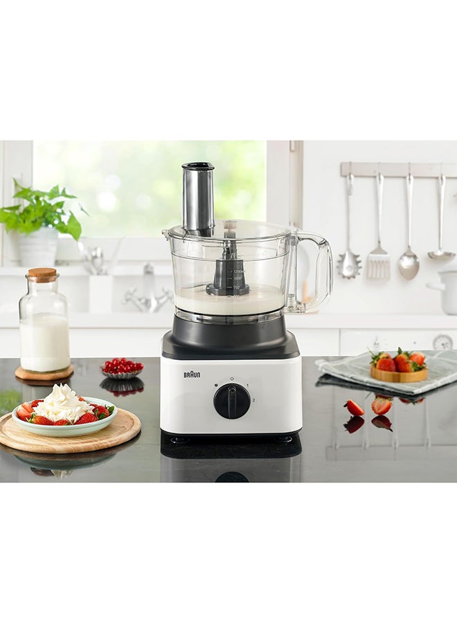 8-In-1 Food Processor System With 2 Speed Button And Pulse/Chop/Slice/Grate/Whisk/Puree 2.1 L 750 W FP0132WH White